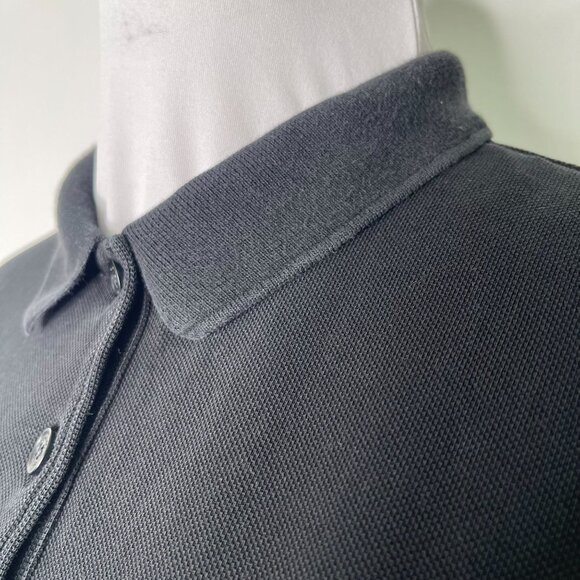 Burberry Women's Blue Black Uniform Button Down Short Sleeve Shirt Size Large - Picture 9 of 9